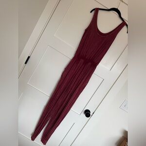 Burgundy Sleeveless Jumpsuit